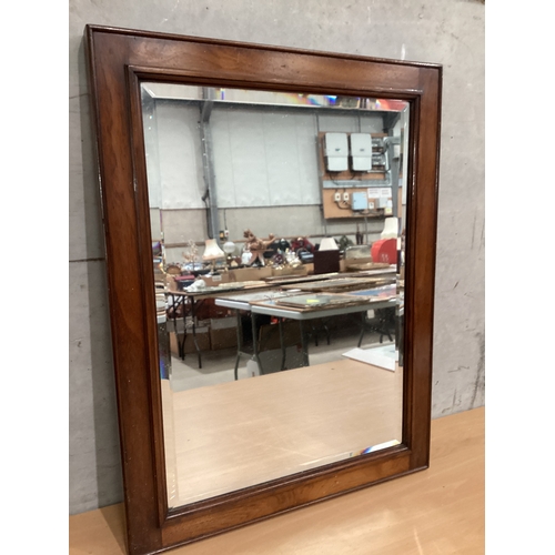 591 - Mahogany Wall Mirror H66cm W61cm