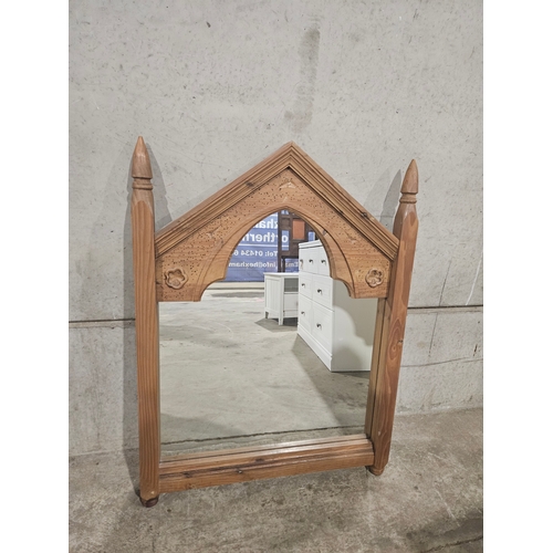 612 - Pine Mantel Mirror H103cm W76cm