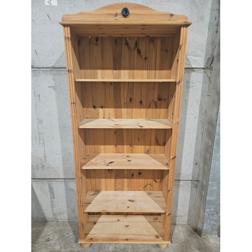 613 - Pine Bookshelf H182cm W77cm D30cm