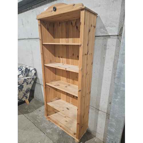 613 - Pine Bookshelf H182cm W77cm D30cm