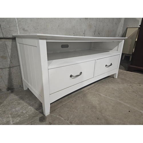 617 - White TV Stand H53cm W110cm D50cm