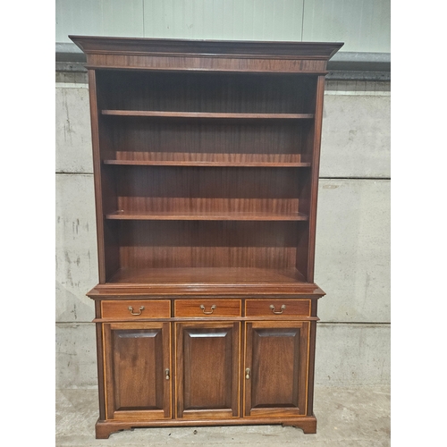 620 - Reproduction Mahogany Bookcase H215cm W135cm D41cm