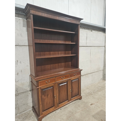 620 - Reproduction Mahogany Bookcase H215cm W135cm D41cm