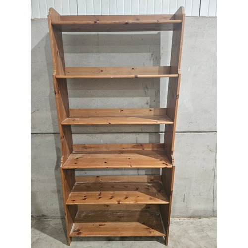 630 - Pine Bookshelf H199cm W93cm D33cm & Pine Shoe Rack