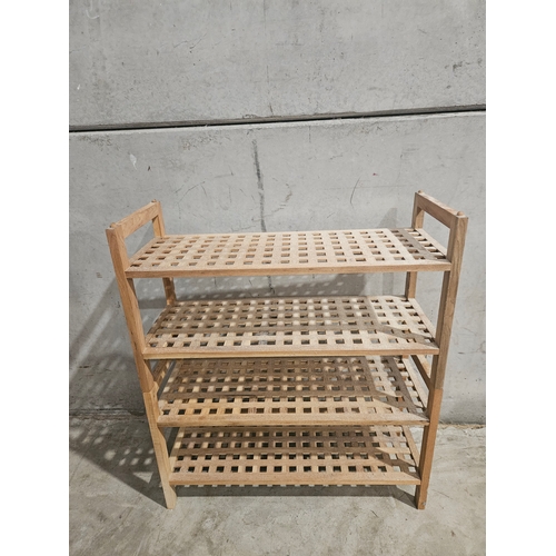 630 - Pine Bookshelf H199cm W93cm D33cm & Pine Shoe Rack