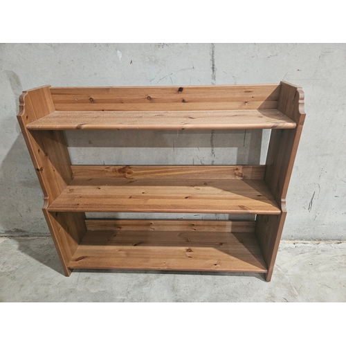 631 - 2 Pine Bookshelves H78cm W92cm & H88cm W70cm