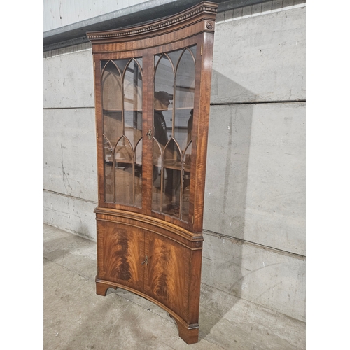 687 - Walnut Display Cabinet H189cm W87cm