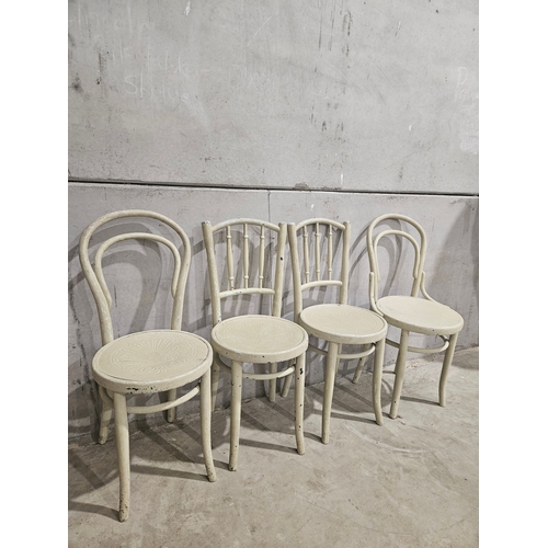 641 - 2 Pairs Of Painted Bentwood Chairs