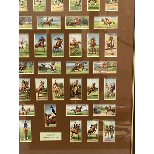 529 - Lambert & Butler Horsemanship 1938 Cigarette Cards In Frame