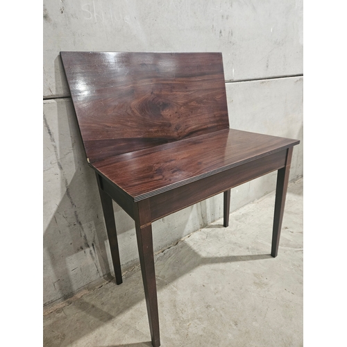 643 - Mahogany Turnover Top Table H72cm L91cm W91cm