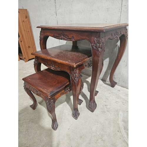 644 - Reproduction Nest Of 3 Tables H60cm W59cm D48cm