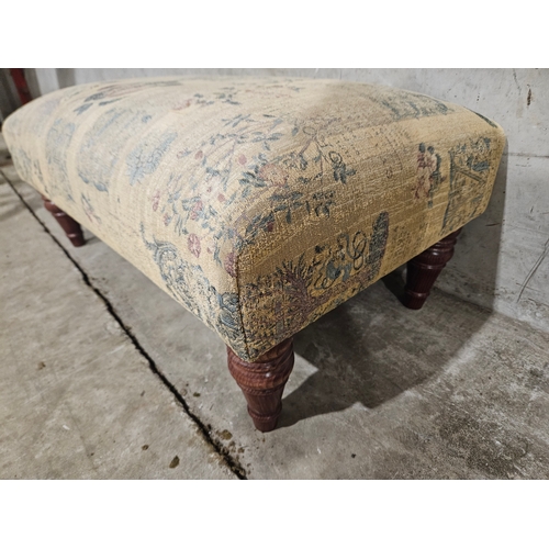 698 - Fabric Footstool H35cm W85cm D49cm