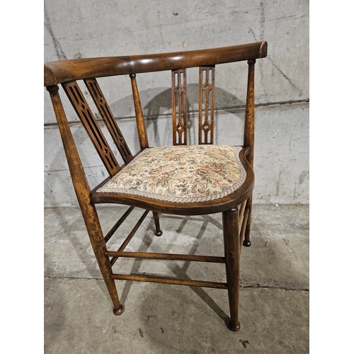 699 - Victorian Walnut Corner Chair