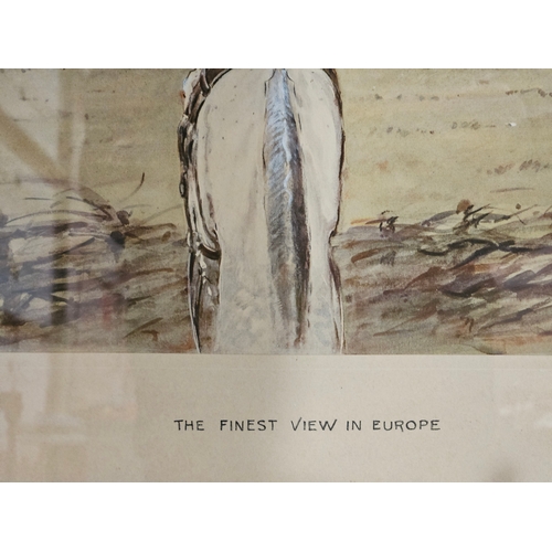 540 - 2 Snaffles Original Prints 'The Worst View In Europe' & The Finest View In Europe' Signed & Blind St... 