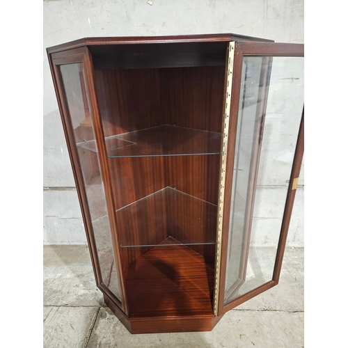 700 - Reproduction Mahogany Corner Display Cabinet