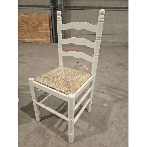 649 - 4 Painted Ladder Back Kitchen Chairs