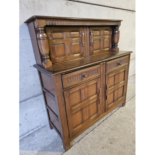 706 - Oak Sideboard H126cm W121cm D46cm