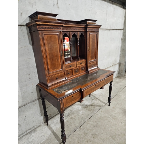 707 - Victorian Mahogany Desk H160cm W122cm D59cm