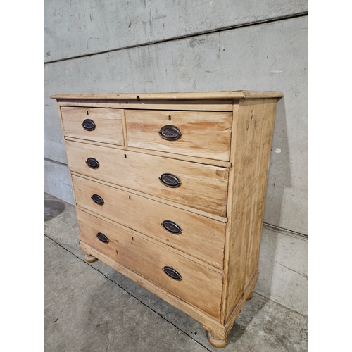 710 - Pine Chest Of Drawers H118cm W119cm D48cm