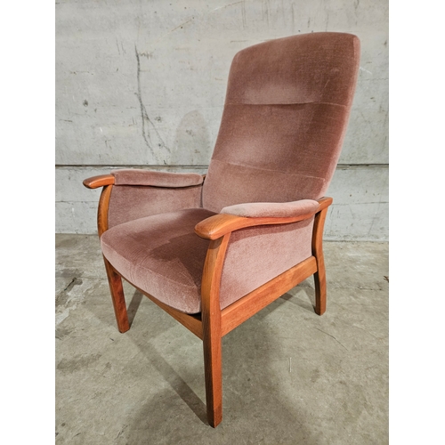 812 - Parker Knoll Pink Upholstered Easy Chair