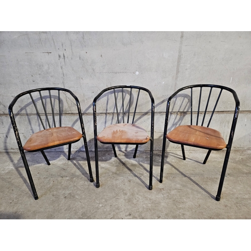 716 - 6 Metal & Wood Dining Chairs