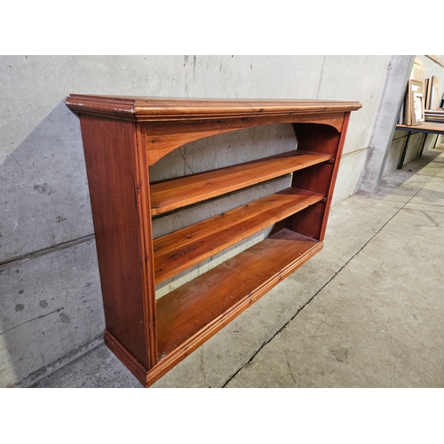 721 - Reproduction Pine Bookshelf H93cm W146cm