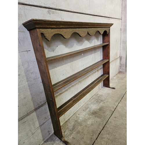 722 - Victorian Oak Plate Rack H133cm W160cm