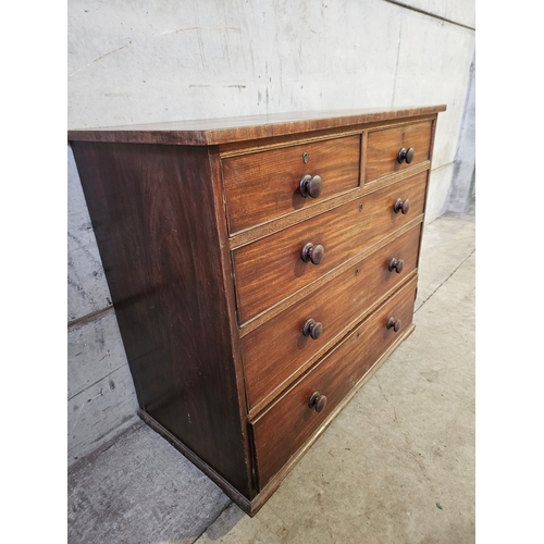 730 - Victorian Mahogany Chest Of Drawers H101cm W110cm D56cm