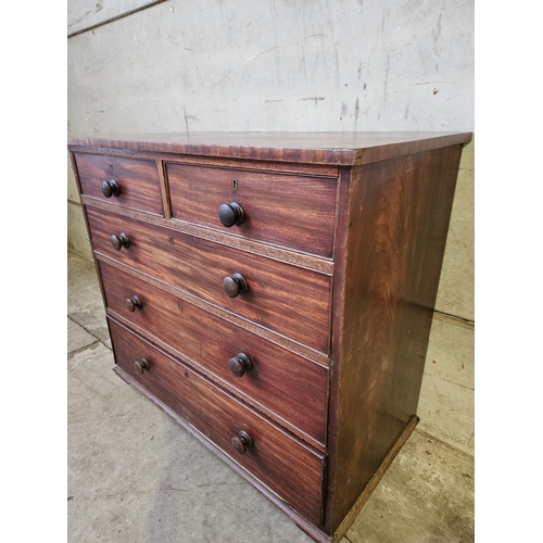 730 - Victorian Mahogany Chest Of Drawers H101cm W110cm D56cm