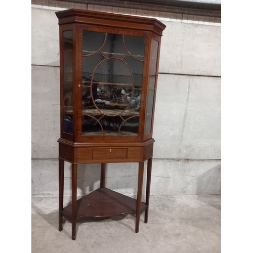 831 - Victorian Mahogany Glazed Corner Display Cabinet
H185cm W87cm