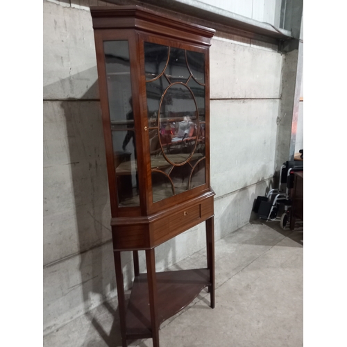 831 - Victorian Mahogany Glazed Corner Display Cabinet
H185cm W87cm