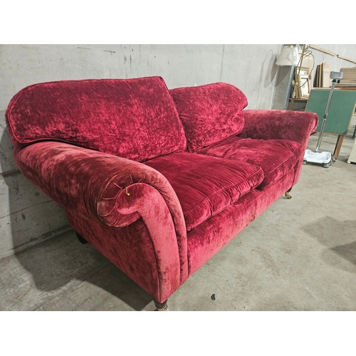 666 - Laura Ashley Red Velvet Sofa