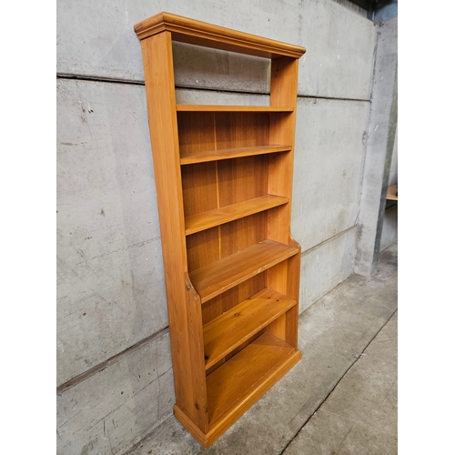 734 - Pine Bookshelf H165cm W75cm D25cm