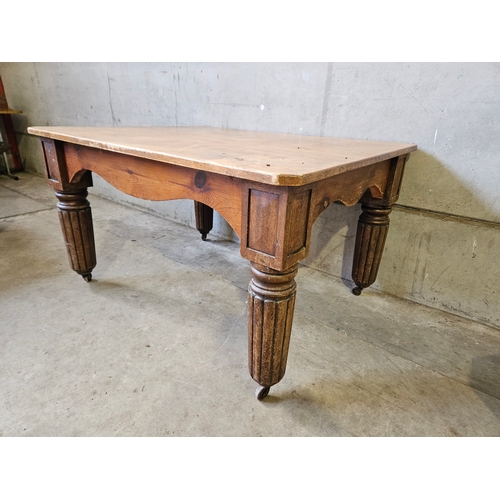 741 - Oak Top Kitchen Table H79cm L138cm W108cm