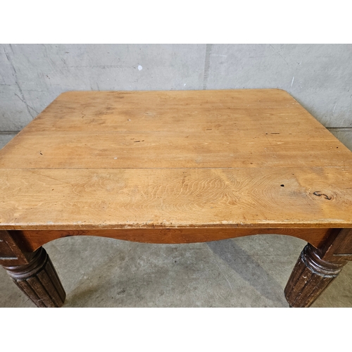 741 - Oak Top Kitchen Table H79cm L138cm W108cm