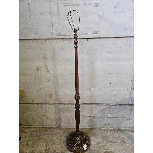 742 - Reproduction Stalk Table & Mahogany Standard Lamp