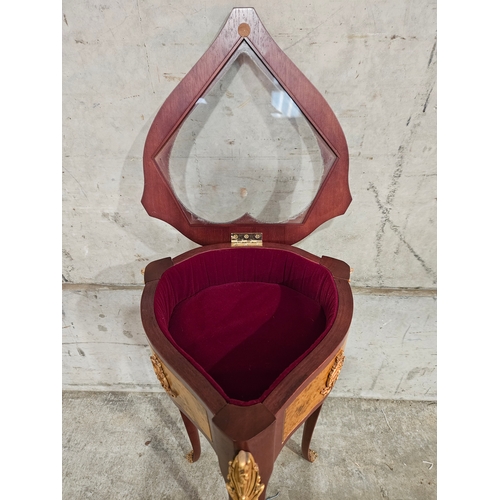 759 - Mahogany Gilt Heart Shaped Bijouterie Table