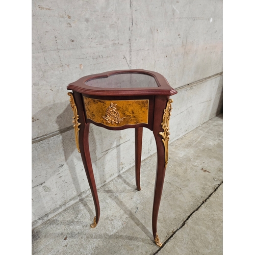 759 - Mahogany Gilt Heart Shaped Bijouterie Table