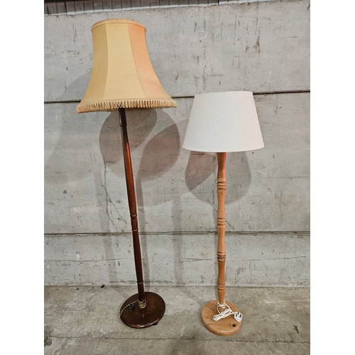 764 - 2 Mahogany & Pine Standard Lamps