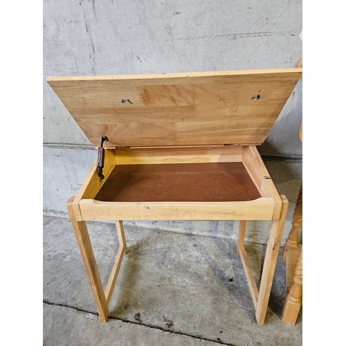 776 - Pine Washstand H88cm W66cm D38cm & Child's Desk H60cm