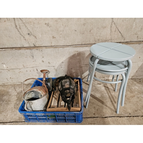 927 - Parkside Composter, 2 Stools, Watering Can, Outdoor Wall Light & A Quantity Of Ceramic Natural Stone... 