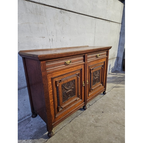 790 - Victorian Oak Sideboard H93cm W137cm D50cm