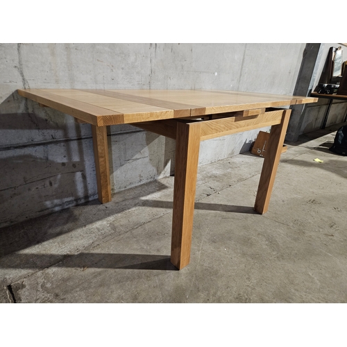 797 - Modern Solid Oak Draw Leaf Table H79cm L160cm W90cm