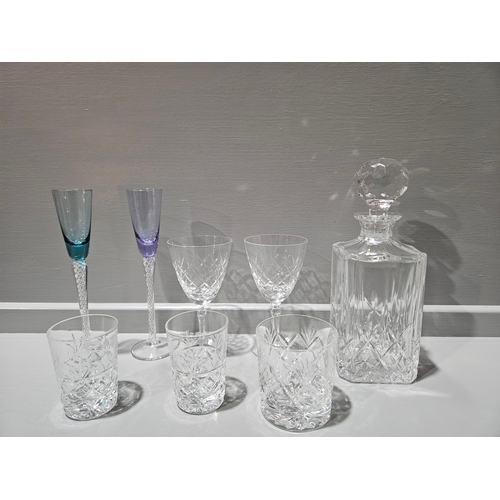 96 - Box Including Cut Glass Decanter, Whisky Glasses Etc