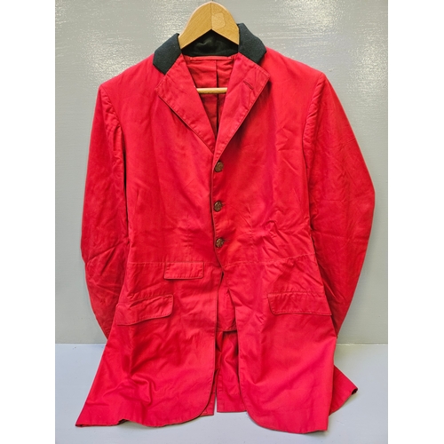 1 - Red Hunting Jacket & Vintage Philippe Venet, Paris Dress