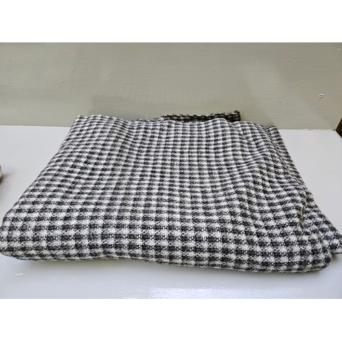 10 - Wool Rug, Blanket, A Pair Of Curtains Etc