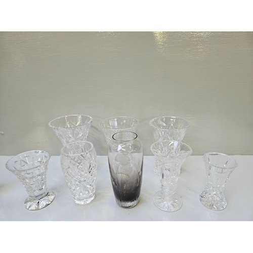 45 - Box Including Cut Glass Vases, Dressing Table Pieces Etc