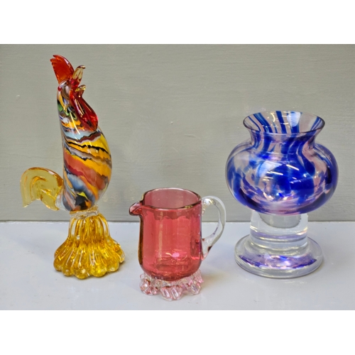 50 - Assorted Wine Glasses, Glass Cockerel Etc