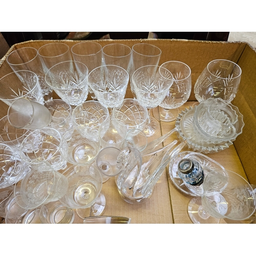 50 - Assorted Wine Glasses, Glass Cockerel Etc