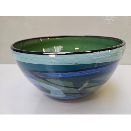 68 - Coloured Blue & Green Fruit Bowl